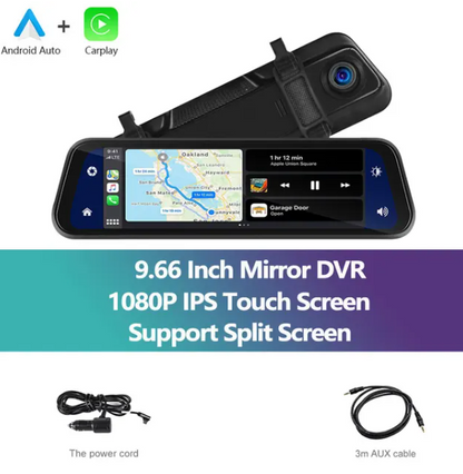 Mirror Camera for Car, Touch Screen Drive Recorder Front and Rear Camera, Voice Control